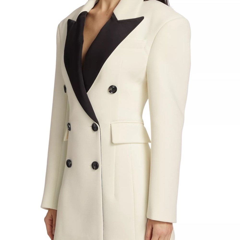 Ronny Kobo Atticus Jacket Dress in Pearl and Jet Black - Picture 3 of 6